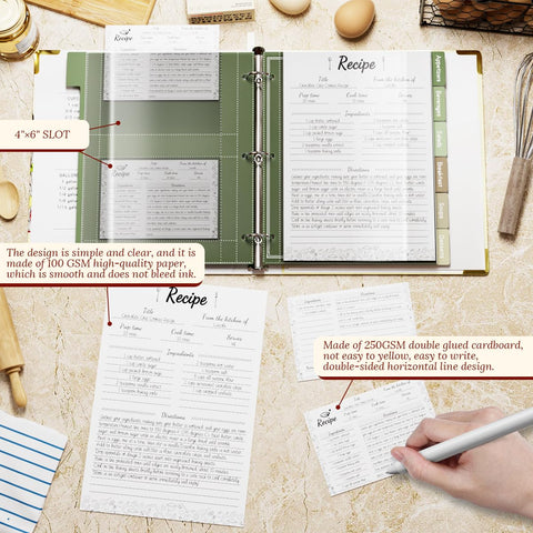 Etiquetas para recetas LACRTOPE para identificar secciones rápidamente.