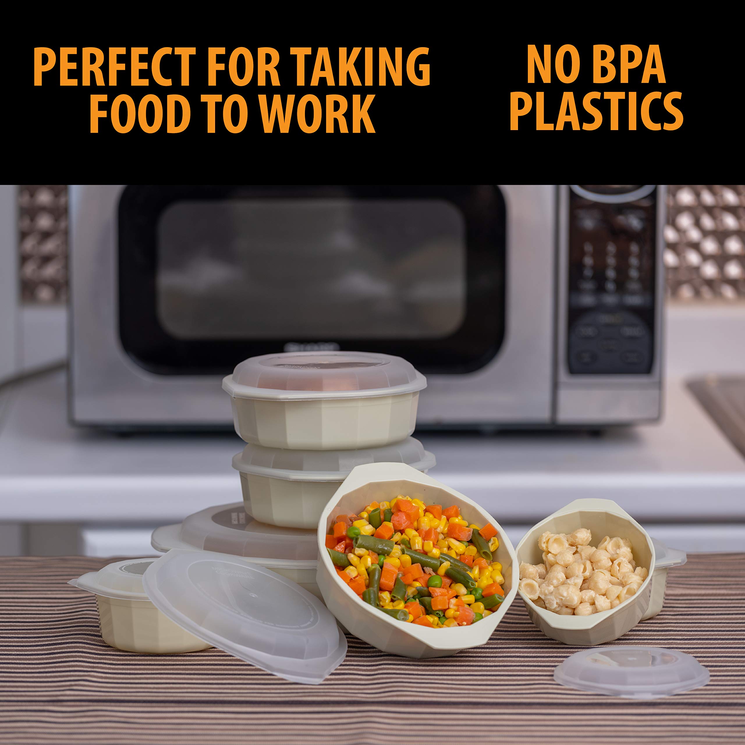 LaCuisine conjunto apto para microondas para comidas rápidas.