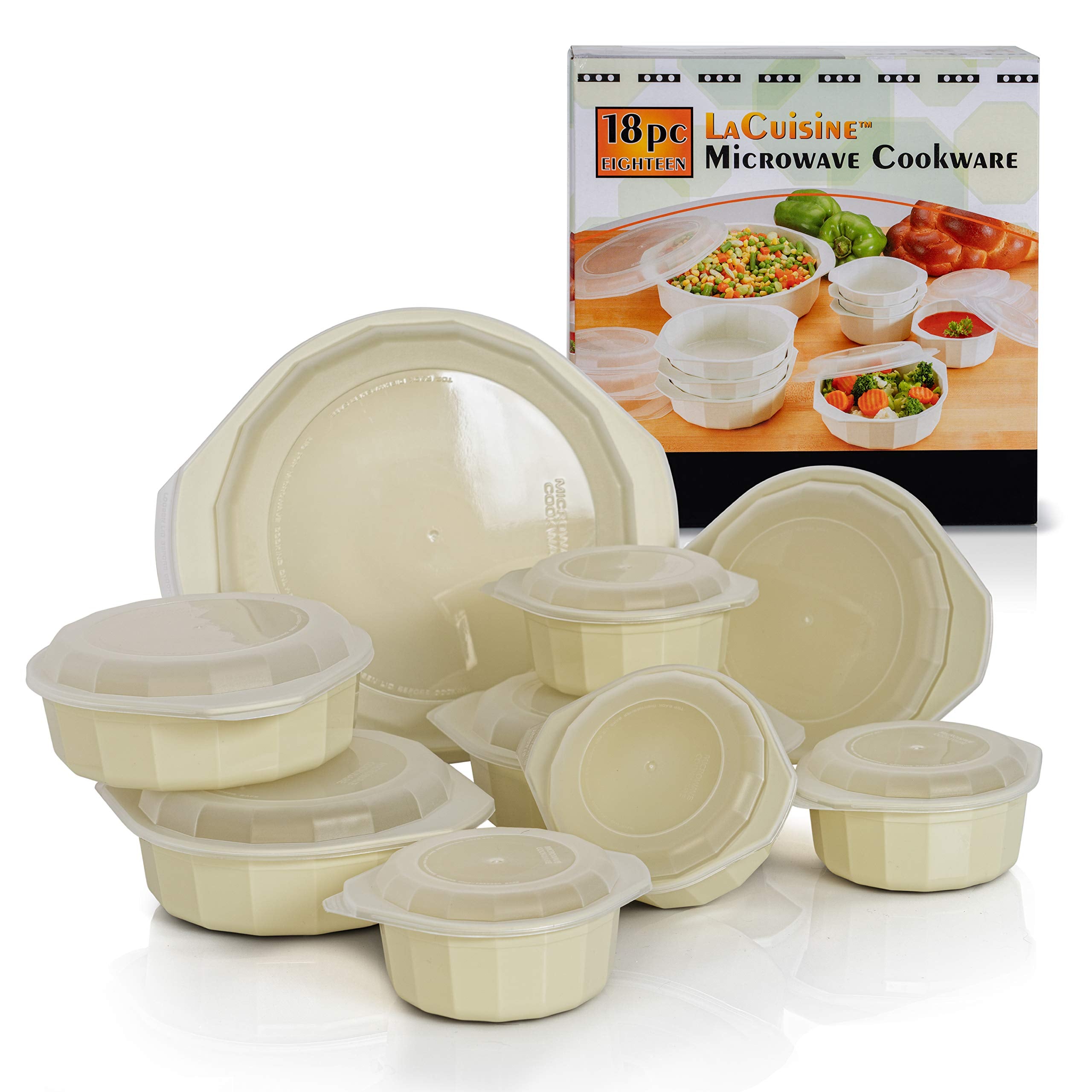 LaCuisine cazuela de 48 oz con tapa, lista para microondas.