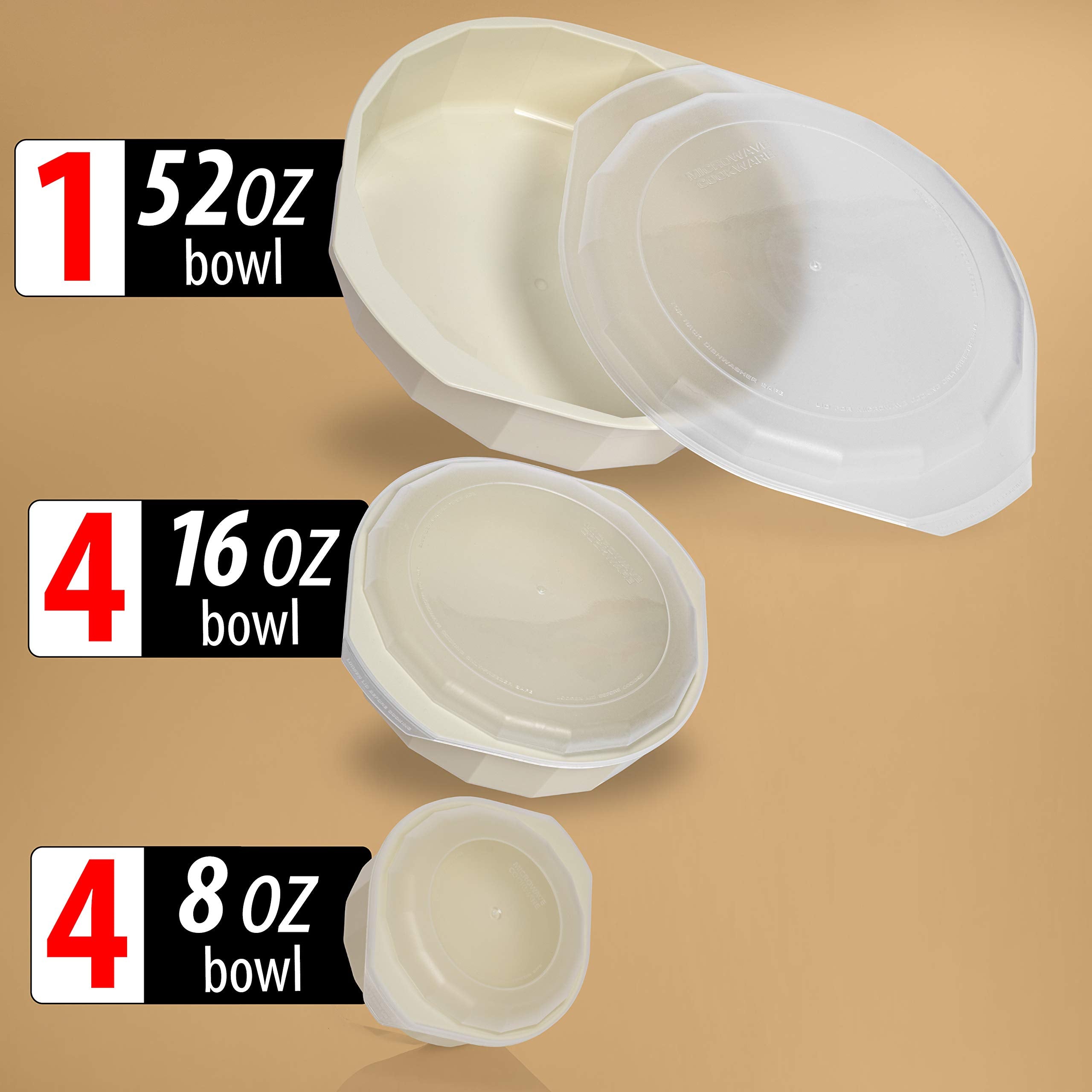 LaCuisine cuencos de 14 oz con tapas, ideales para porciones.