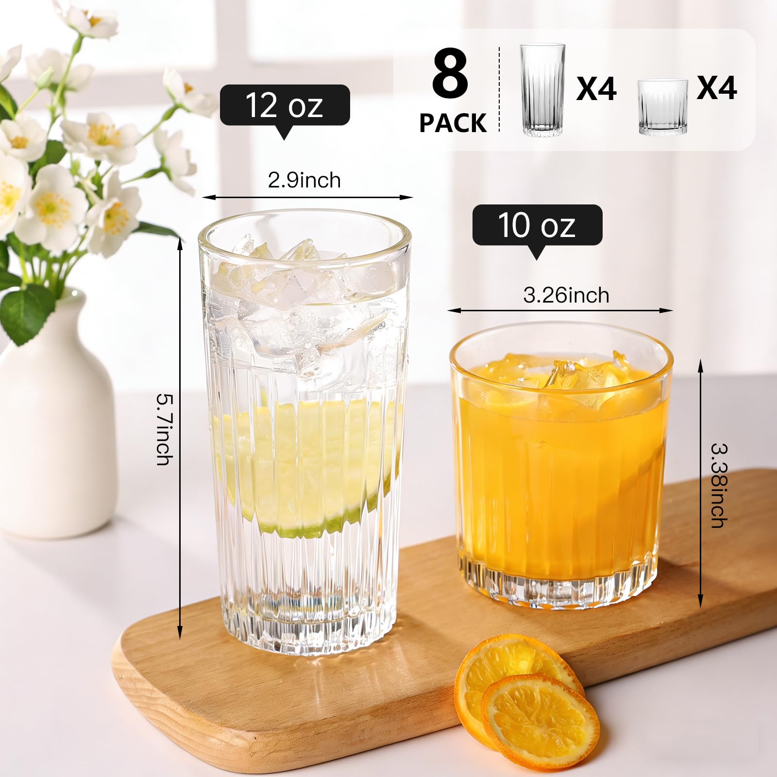 Vasos Laerjin para cócteles, aspecto claro y versatilidad para reuniones.