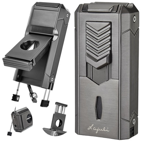 Soplete LAFULI 6 en 1 con doble accesorio, ideal para viajes.