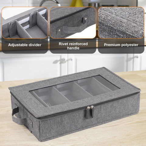 Lafulling caja cubiertos colapsable para guardado compacto y transporte.