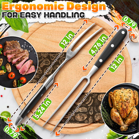 Tenedor Lagarto para carne de 12 pulgadas curvo, servicio con control.
