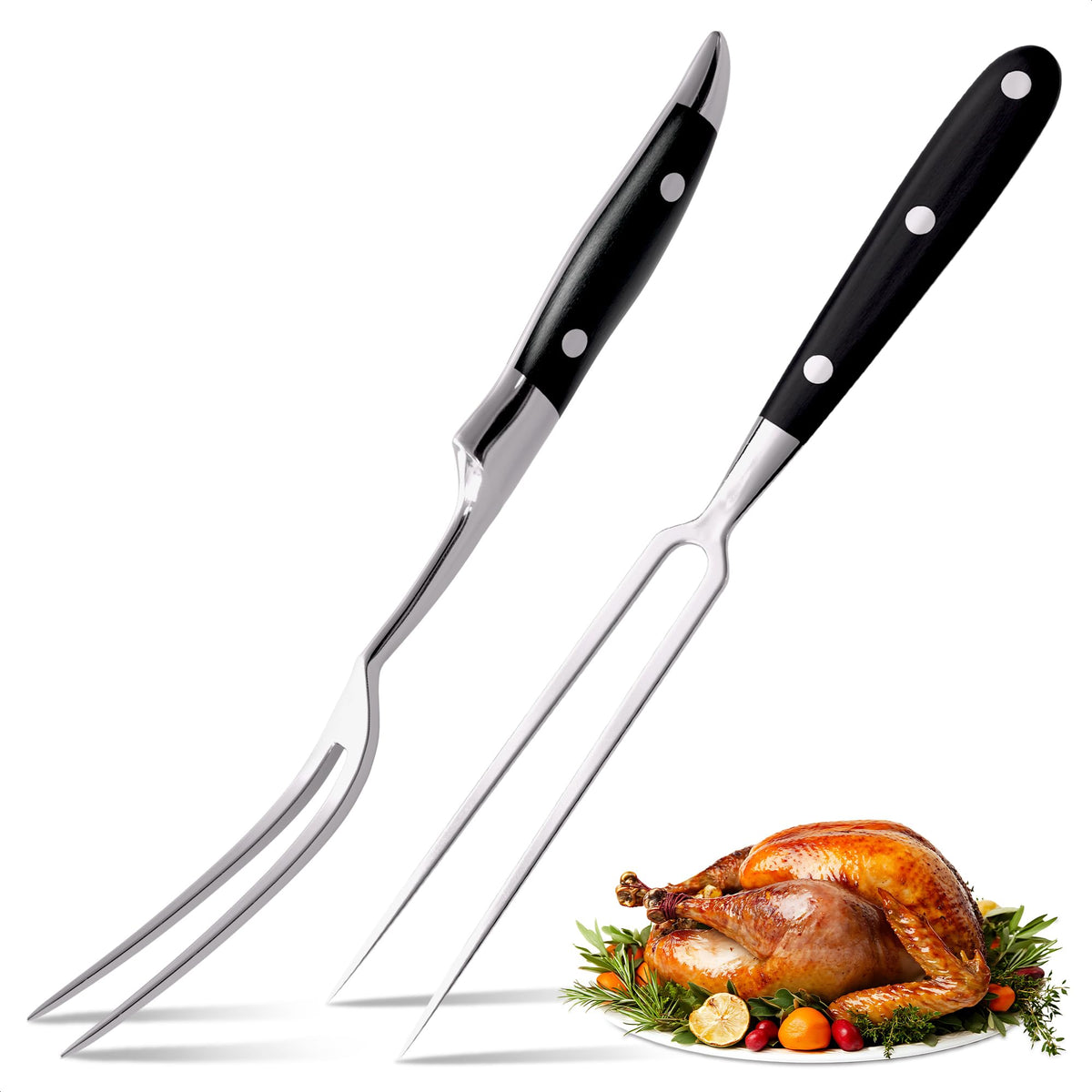 Tenedor Lagarto para carne de 12 pulgadas recto, precisión para cortes limpios.