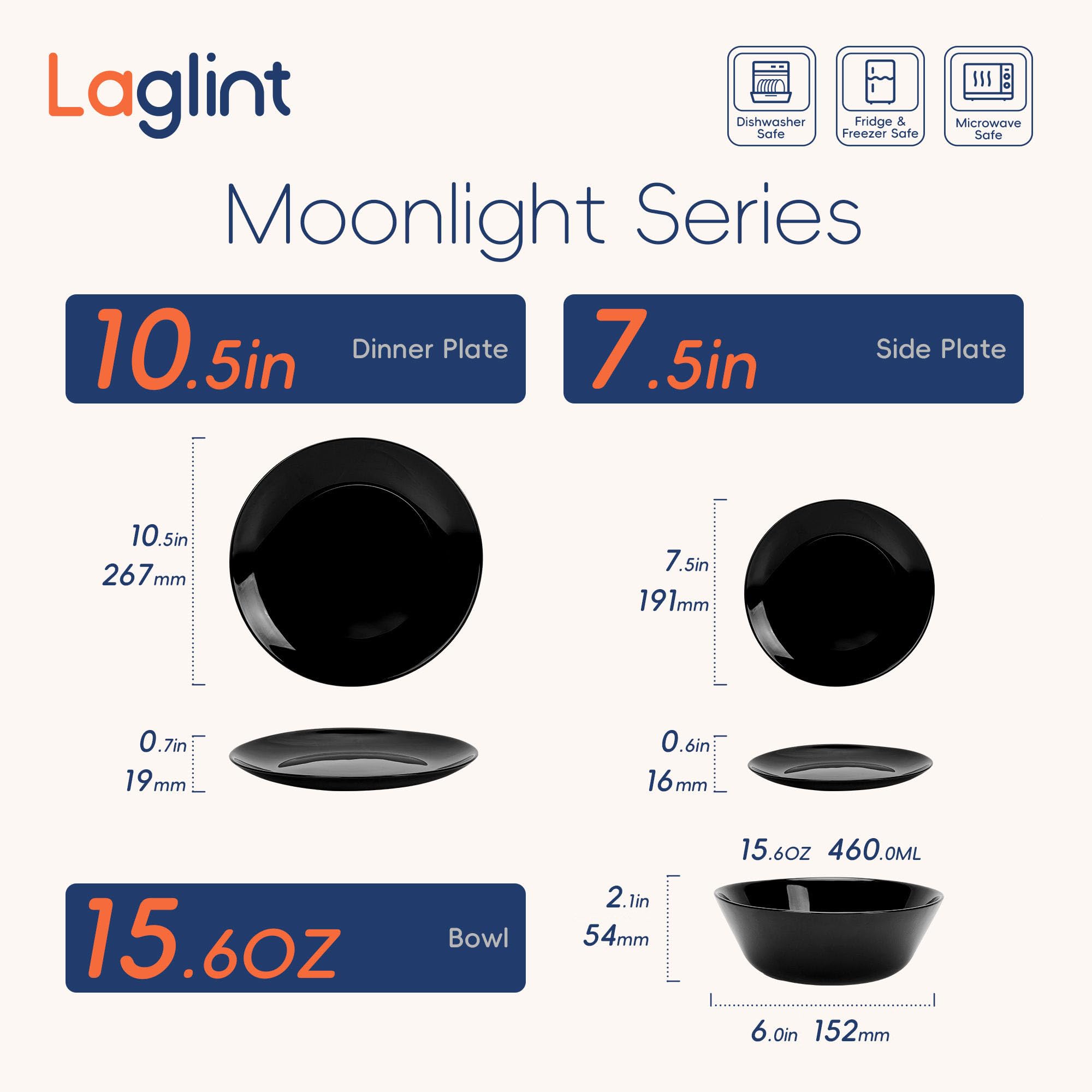 LaGlint apto microondas opal, recalentado cómodo y rápido