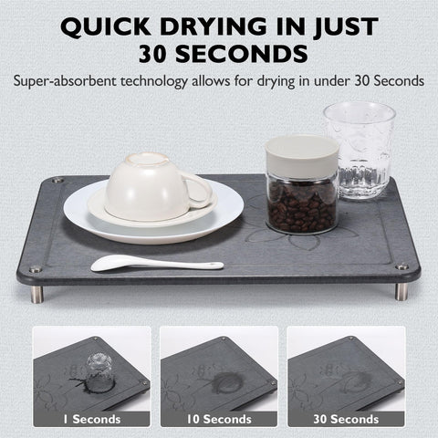 Lagute alfombrilla de piedra absorbente para baño, mantiene la encimera seca y limpia.