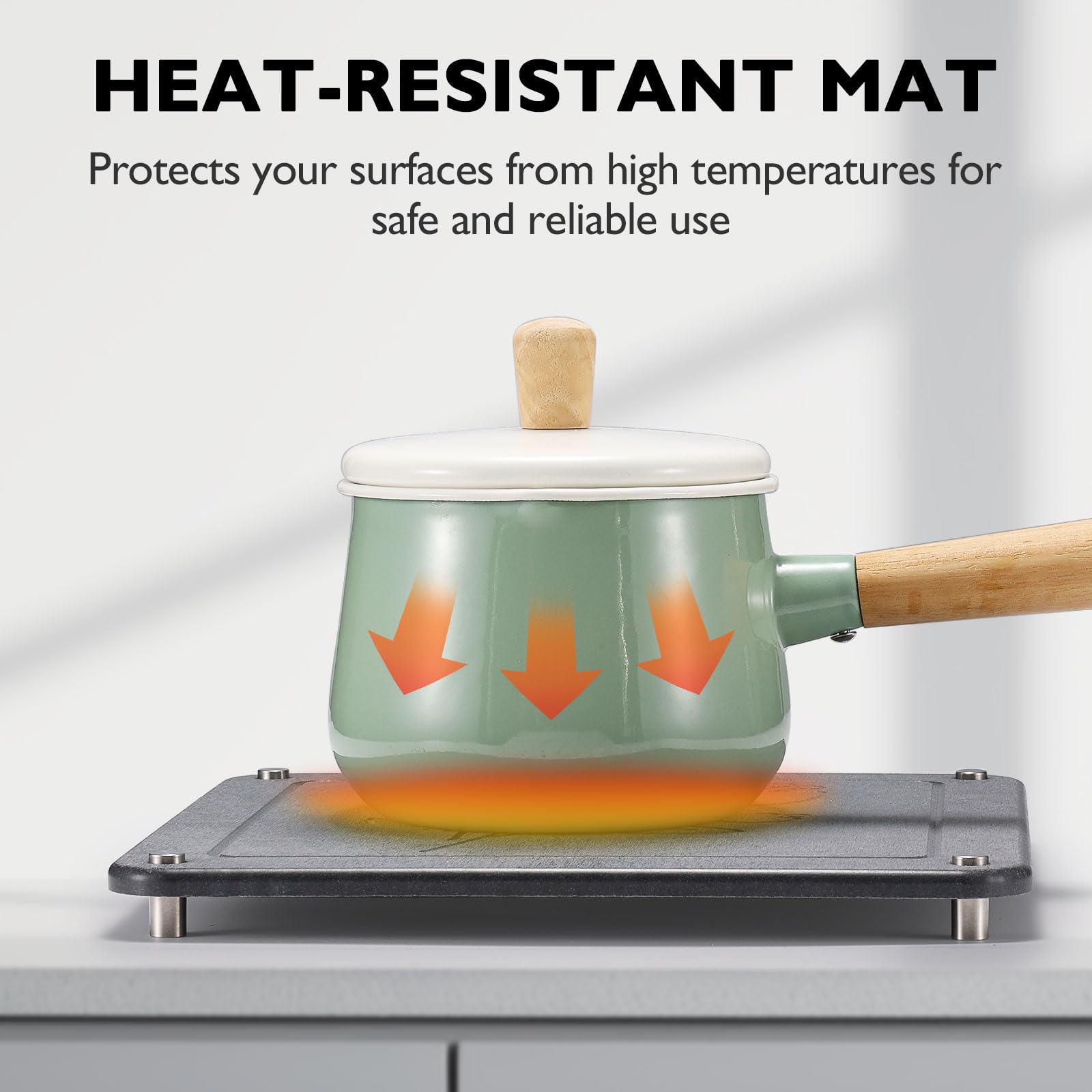 Lagute pieza resistente al calor, segura para utensilios calientes en la encimera.