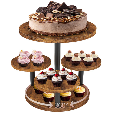 LAIDUOLEOE soporte cupcakes giratorio 360: acceso cómodo a dulces desde todos lados.
