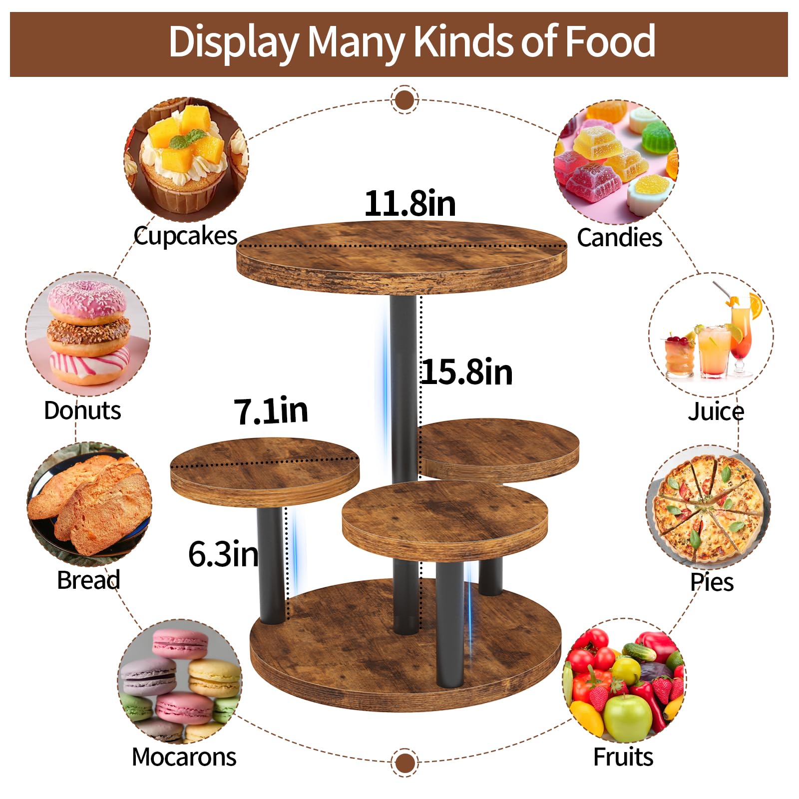 LAIDUOLEOE usos versátiles postres: display para bollos, galletas y más.