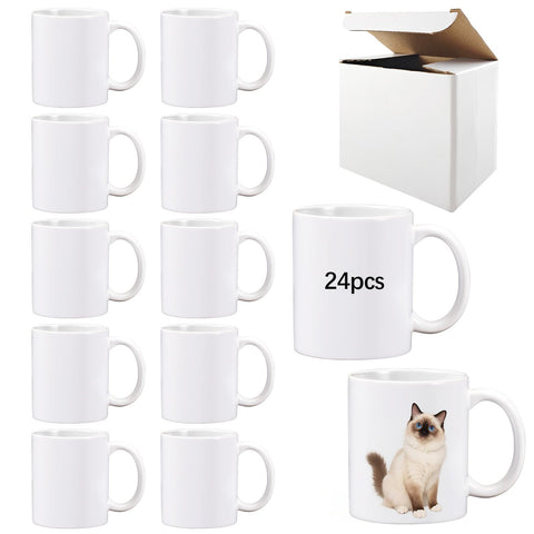 LaiHiulaan 24pack 11 oz tazas sublimación con caja, ideales para regalos.