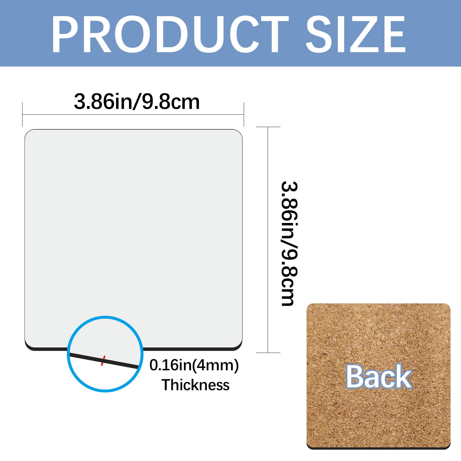 LaiHiulaan posavasos MDF superficie lisa para impresiones nítidas
