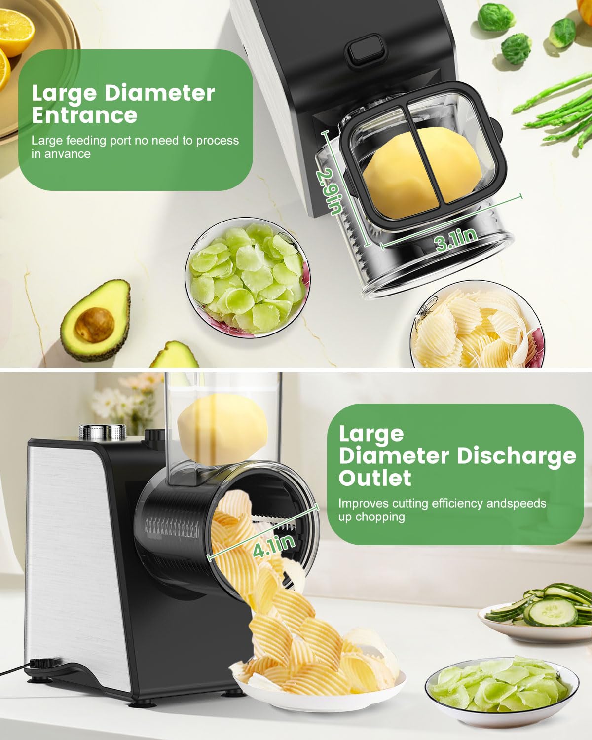 LAIKORE rallador con cuchillas de acero inoxidable para diferentes grosores.