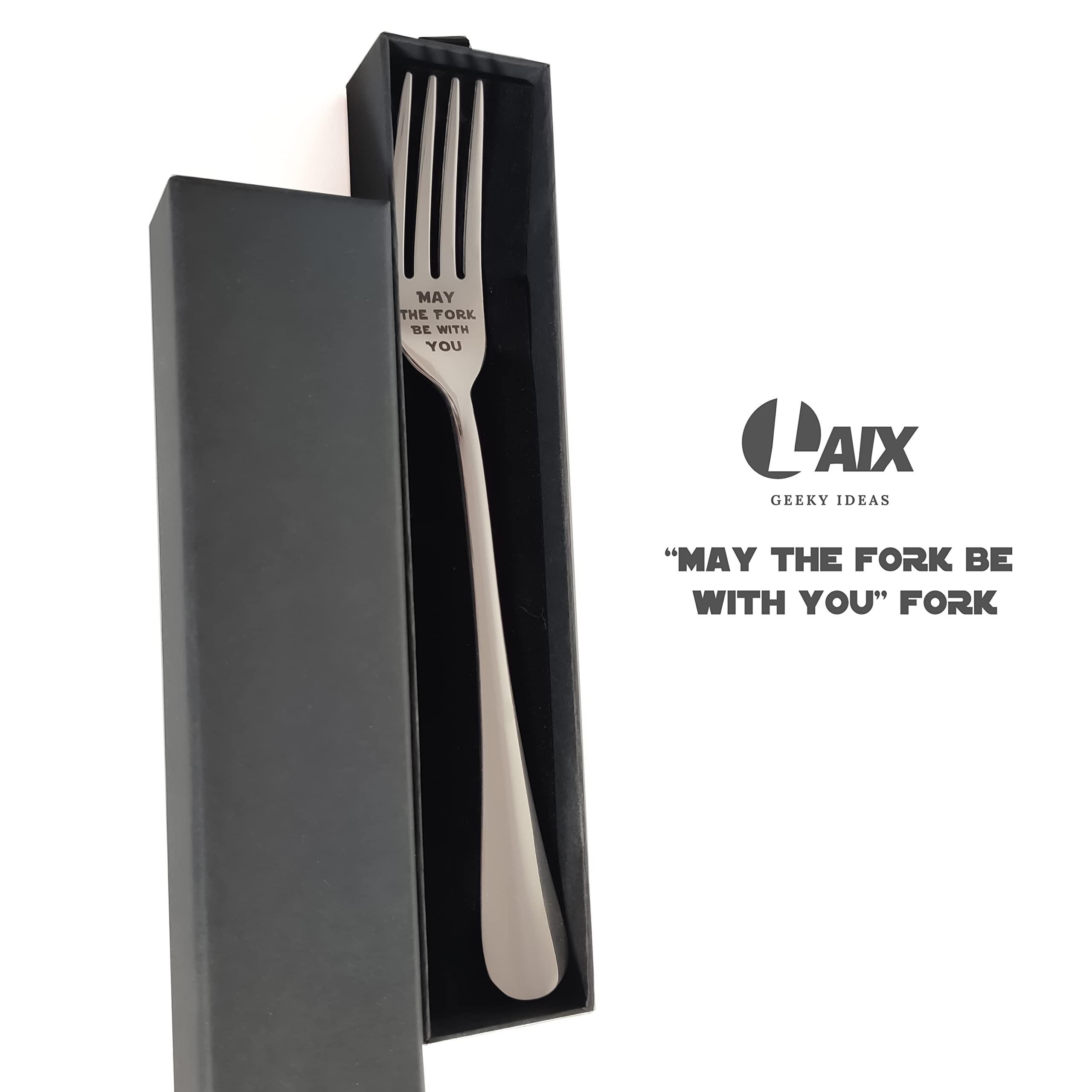 Tenedor LAIX con acabado inoxidable SAE 304, duradero y pulido para diario.
