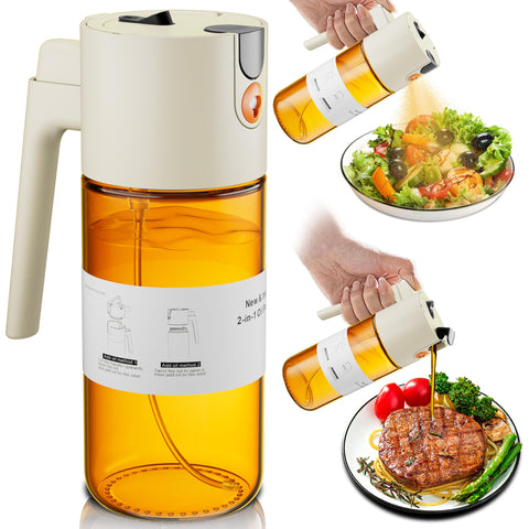 Lakumiqi Aceite Mister 2 en 1, rociador para cocina con flujo suave
