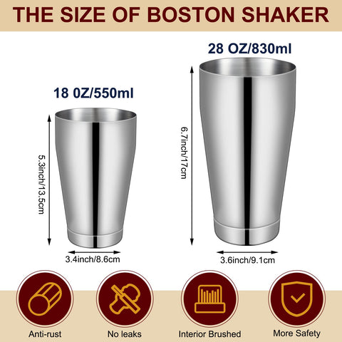 Lallisa coctelera Boston 28 oz plateada para grandes cócteles