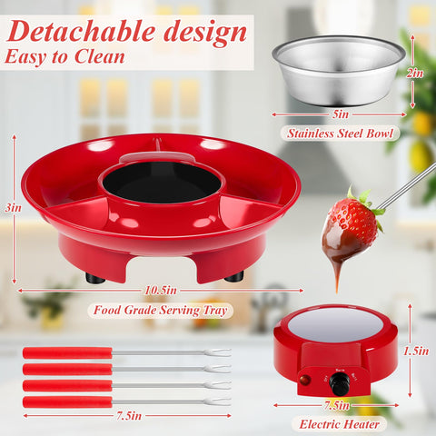 Lallisa fondue eléctrica con bol derretido, fácil de limpiar.
