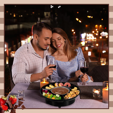 Lallisa fondue eléctrico bandeja-desmontable: facilita servir y limpiar después de la merienda.