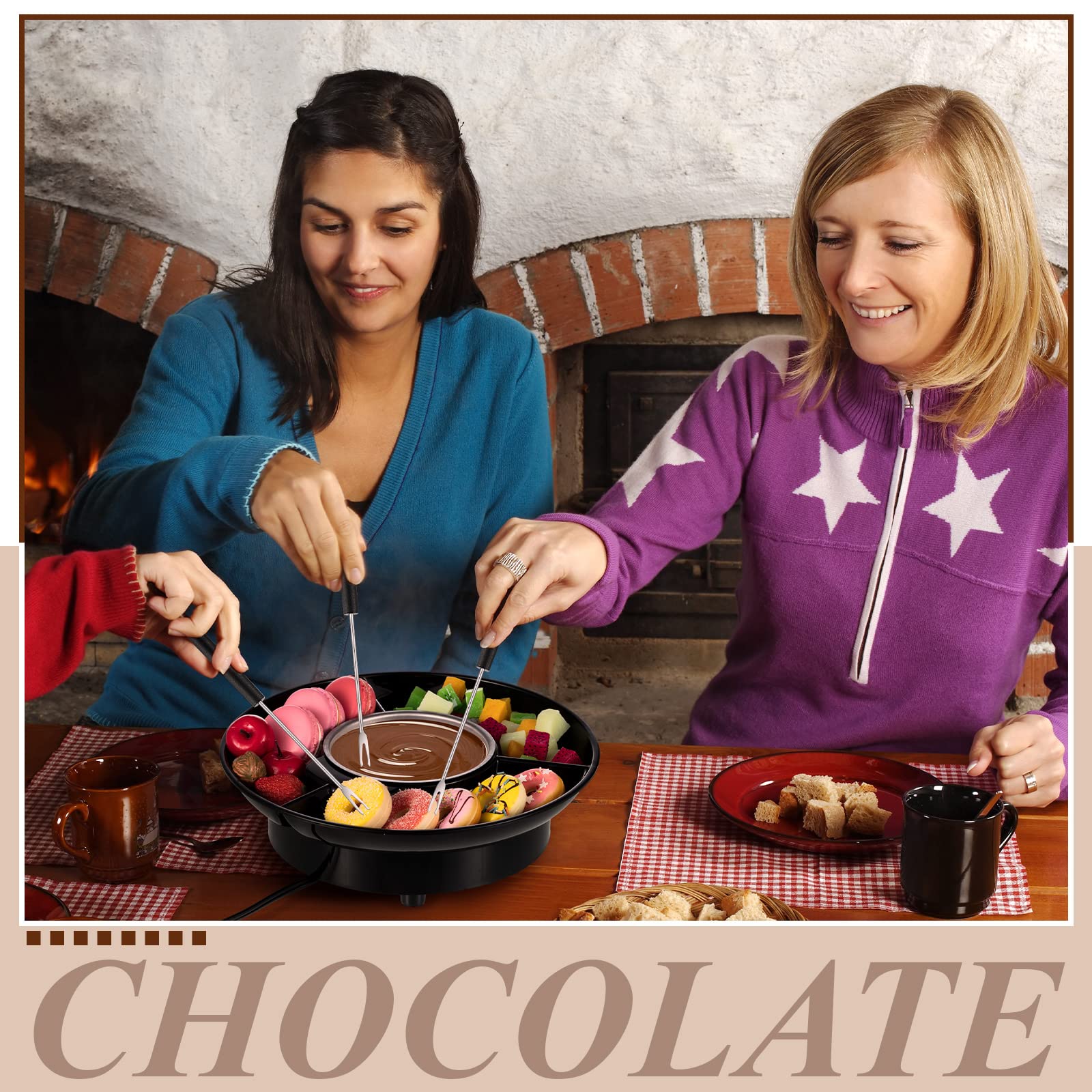 Lallisa fondue eléctrico diseno-moderno-negro: encaja con cualquier mesa.