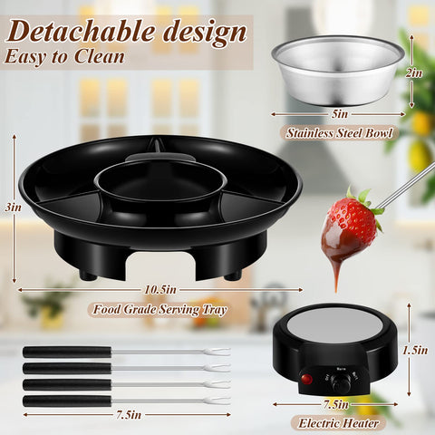Lallisa fondue eléctrico tazon-derretido: tazón suave para chocolate cremoso.