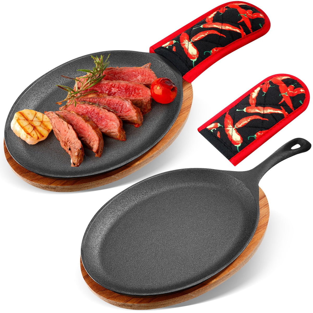 Lallisa: plato de hierro para fajitas, ideal para servir caliente en la mesa.