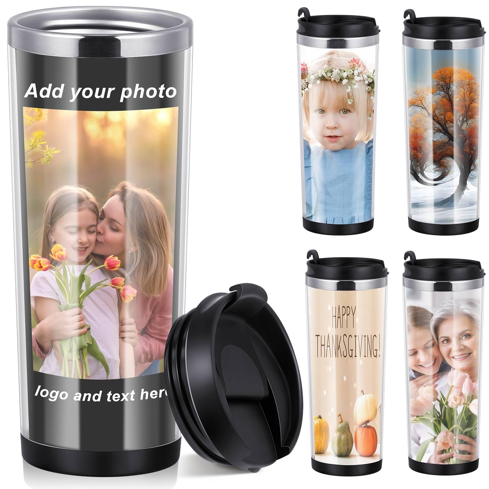 Taza de viaje Lallisa con foto insertada, ideal para recordar momentos al viajar