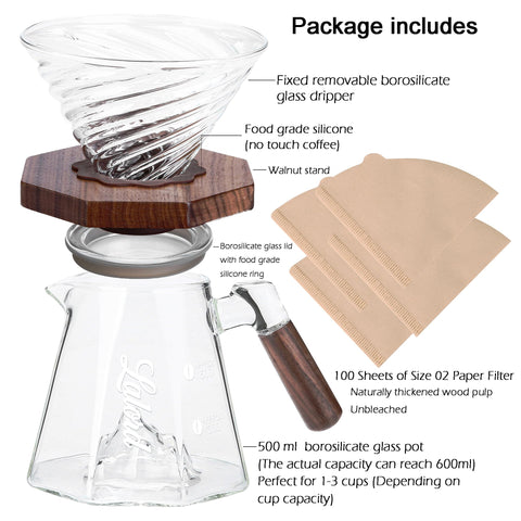 Filtros Lalord V60 de papel natural, 100 hojas para uso diario