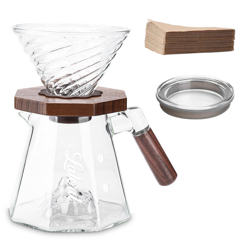 Jarra Lalord de 600 ml con tapa y collar de madera, lista para preparación limpia