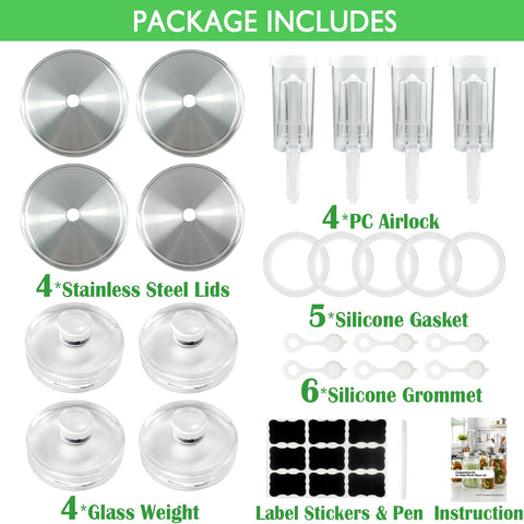 Lalvam: contenido del kit para fermentación en tarro boca ancha.