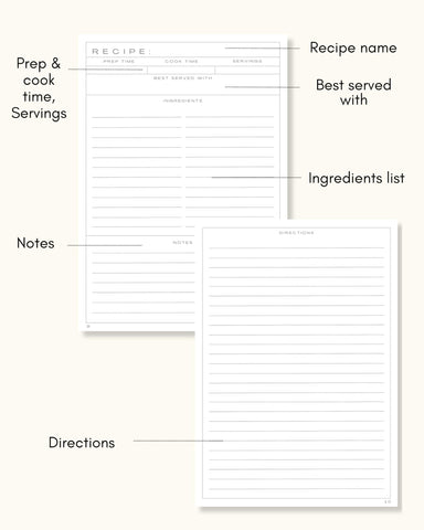 Lamare libro de recetas en blanco para familias, perfecto para recopilar platos caseros.
