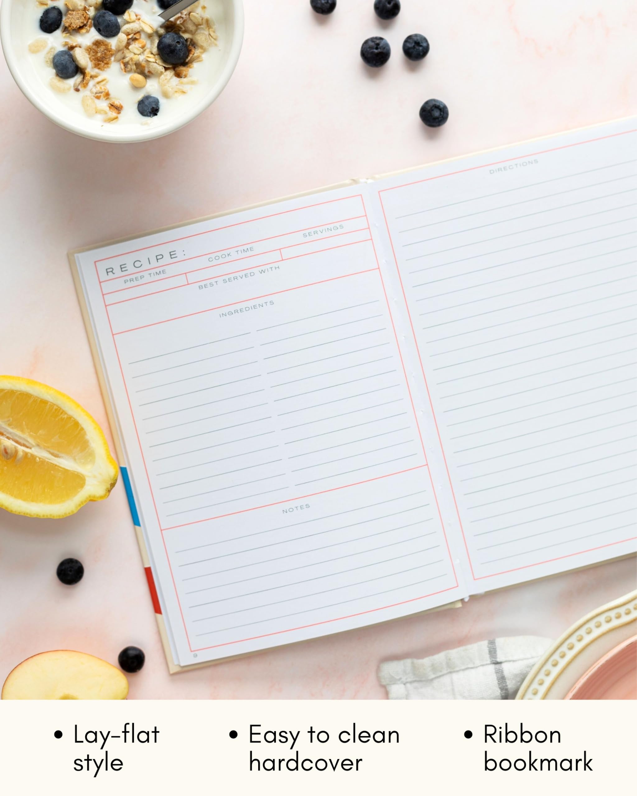Lamare libro de recetas en blanco, regalo ideal para cocineras y familias.