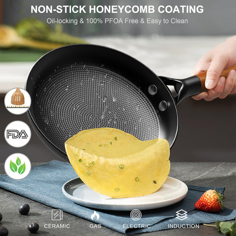 Sartén LAMFO distribuye calor de forma uniforme para dorar y sellar alimentos