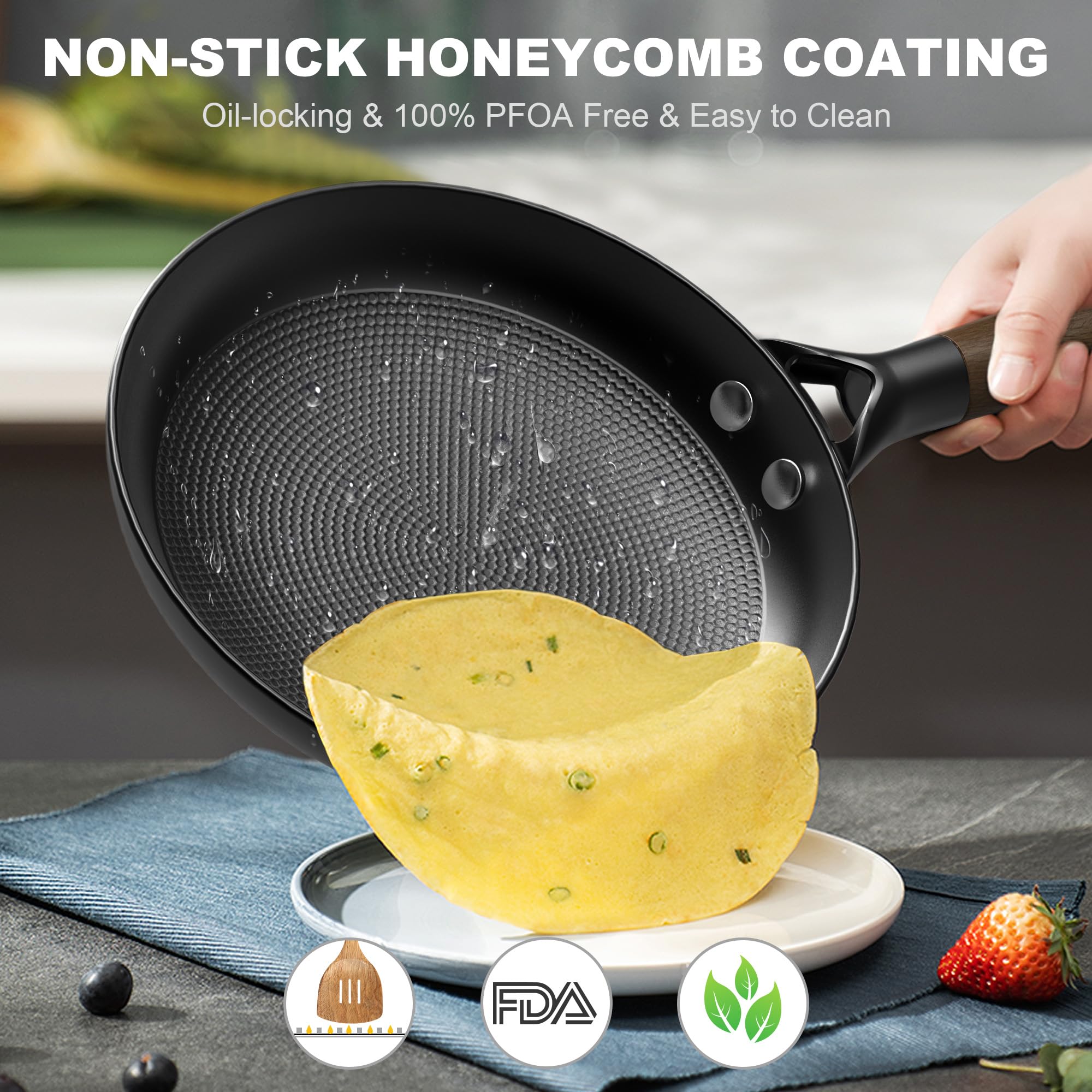 LAMFO sartén hierro fundido apta para horno con mango desmontable