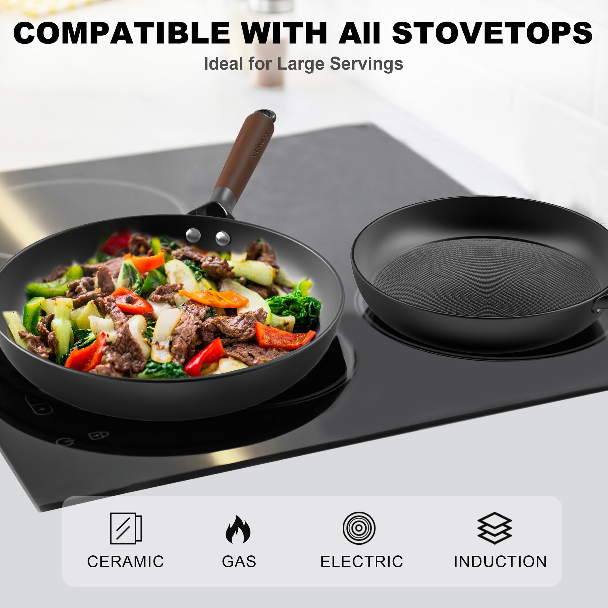 Mango desmontable ergonómico facilita almacenamiento y uso en horno