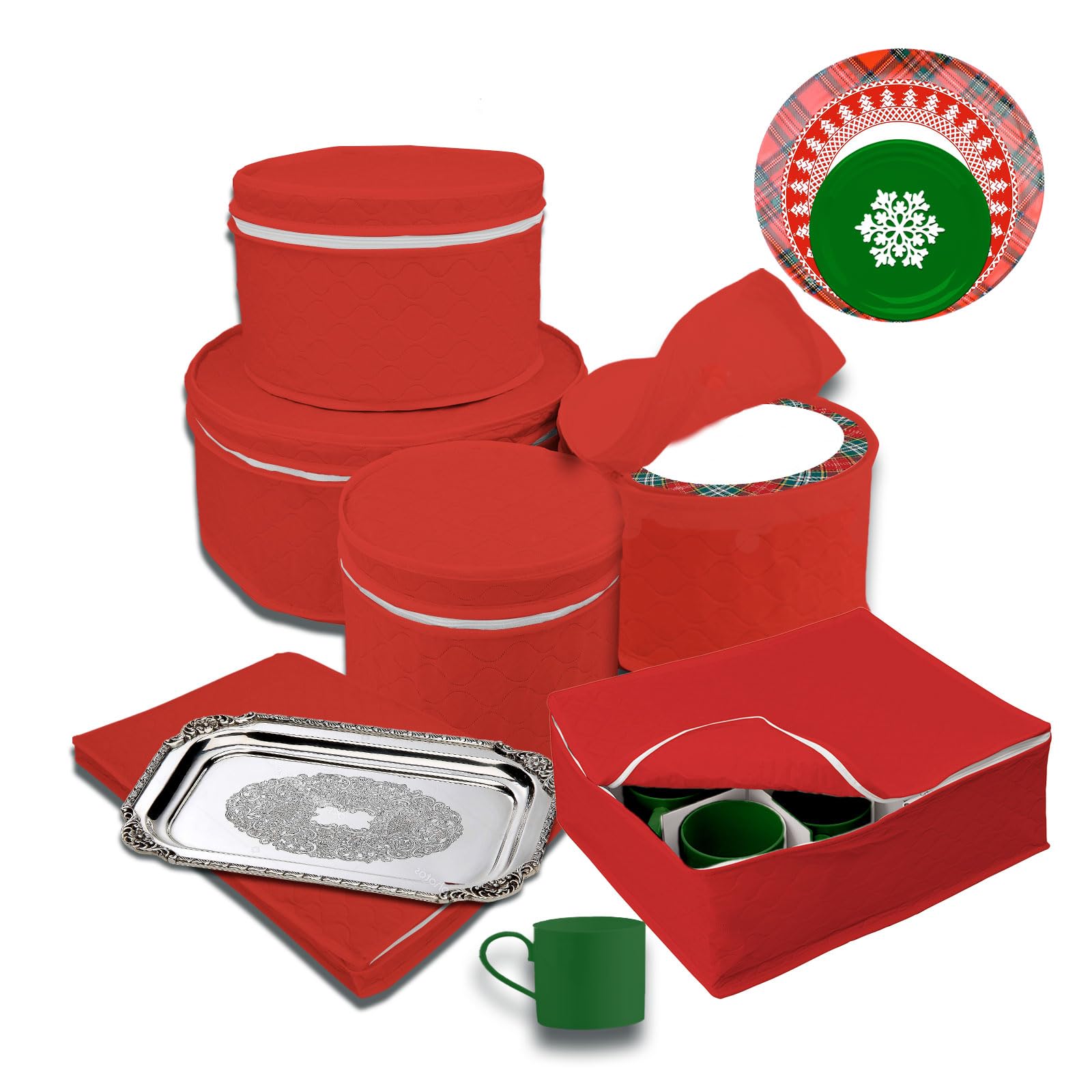 LAMINET divisores de espuma para platos rojos ofrecen separación adecuada entre piezas.