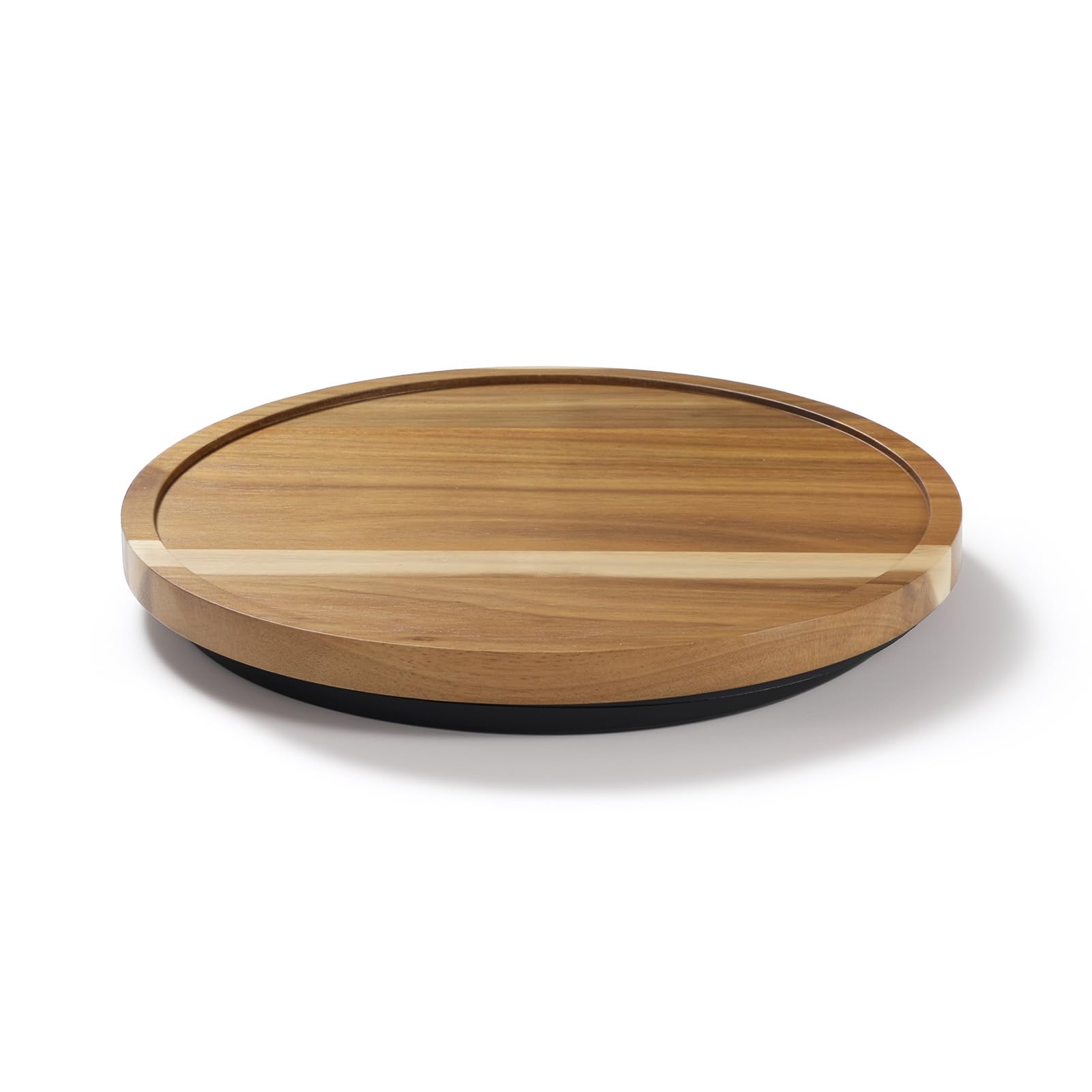 LAMU acacia-lazy-susan-rotador-cocina: giro suave para especias y condimentos diarios.