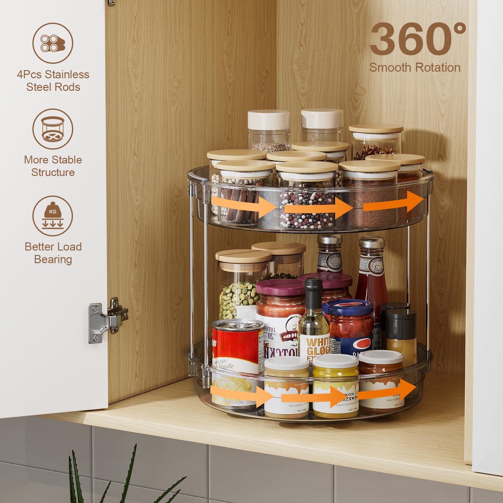 LAMU diseño de 12 pulgadas facilita frascos grandes y cosméticos.