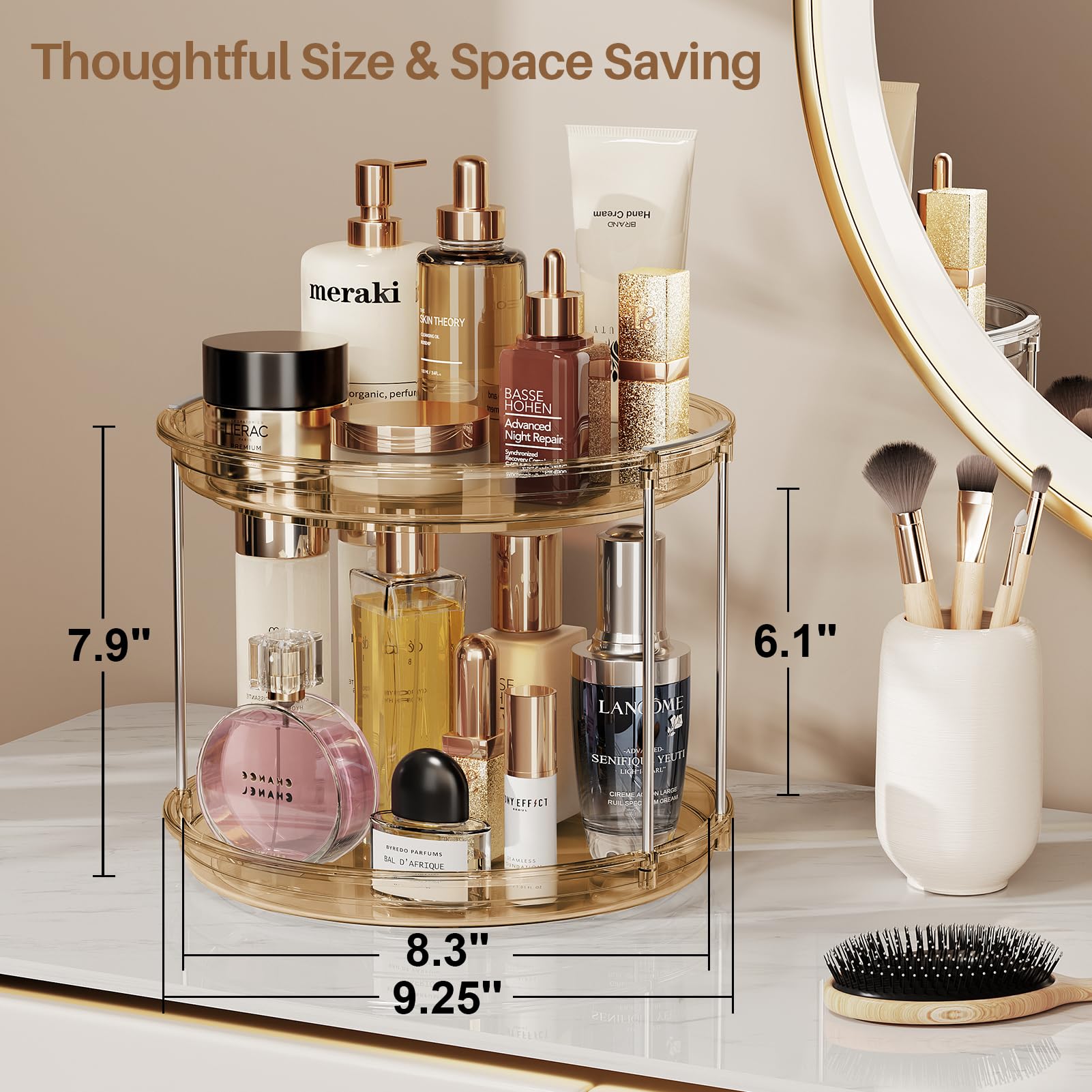 LAMU estante giratorio para cosméticos, facilita ver y elegir productos.