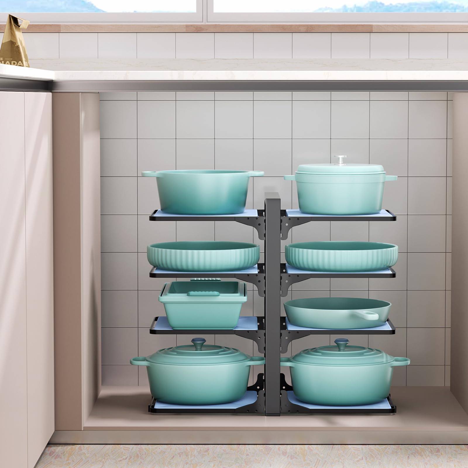 LAMU organizador de cocina negro, añade estilo y orden a la despensa.