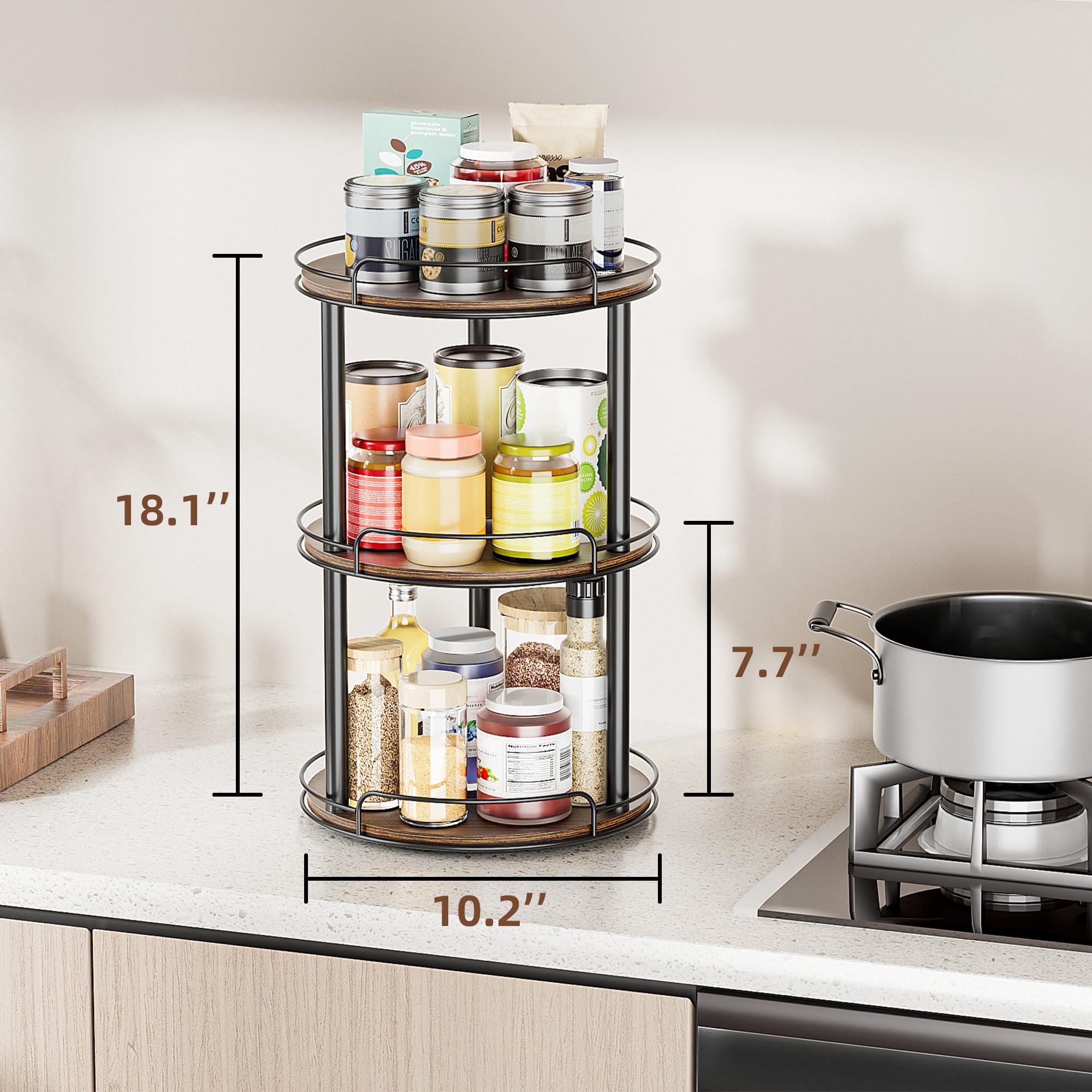 LAMU uso versátil en cocina, gabinete y encimera para ordenar productos.
