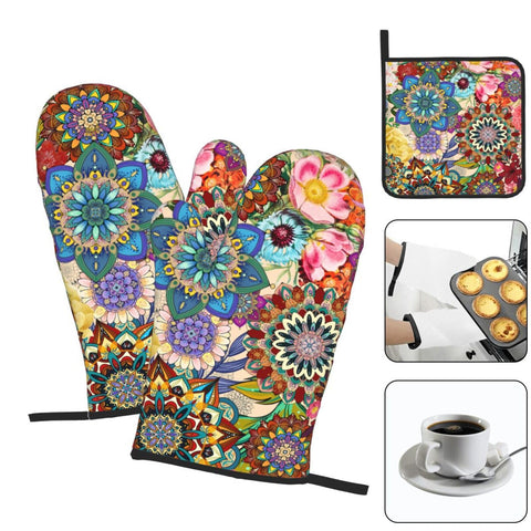 LANAIQO almohadilla para olla boho floral, protección al manipular ollas