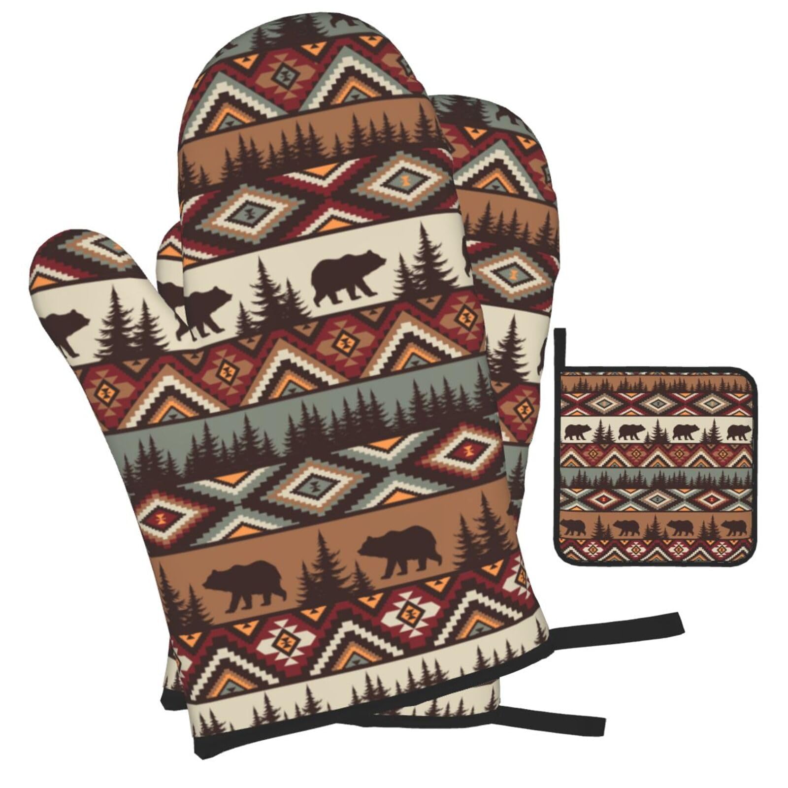 Conjunto de tres piezas para horno y ollas, práctico.