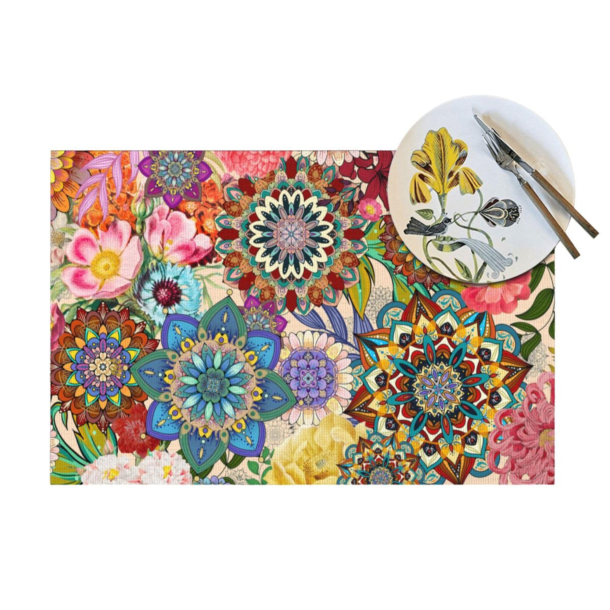 Manteles decorativos LANAIQO boho florales para interiores