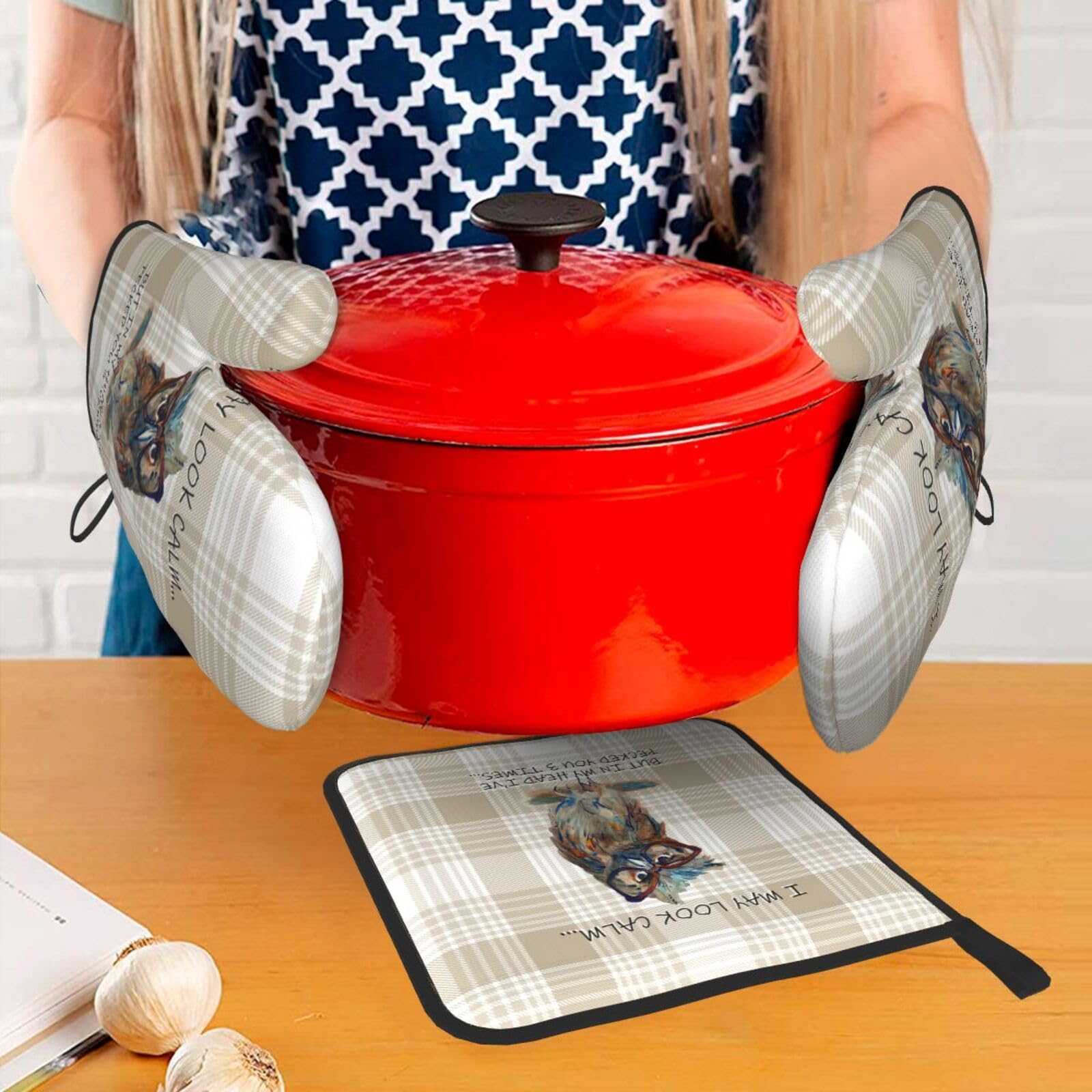 LANAIQO set de horno con búhos, regalo ideal para amantes de la cocina.