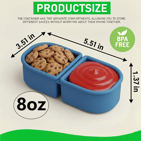 Lanasz contenedor snack silicona apilable cuatro colores para organización y porciones.