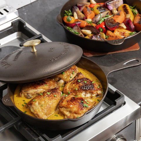 Lancaster sartén de hierro ligero, ideal para casa, camping o parrilla.