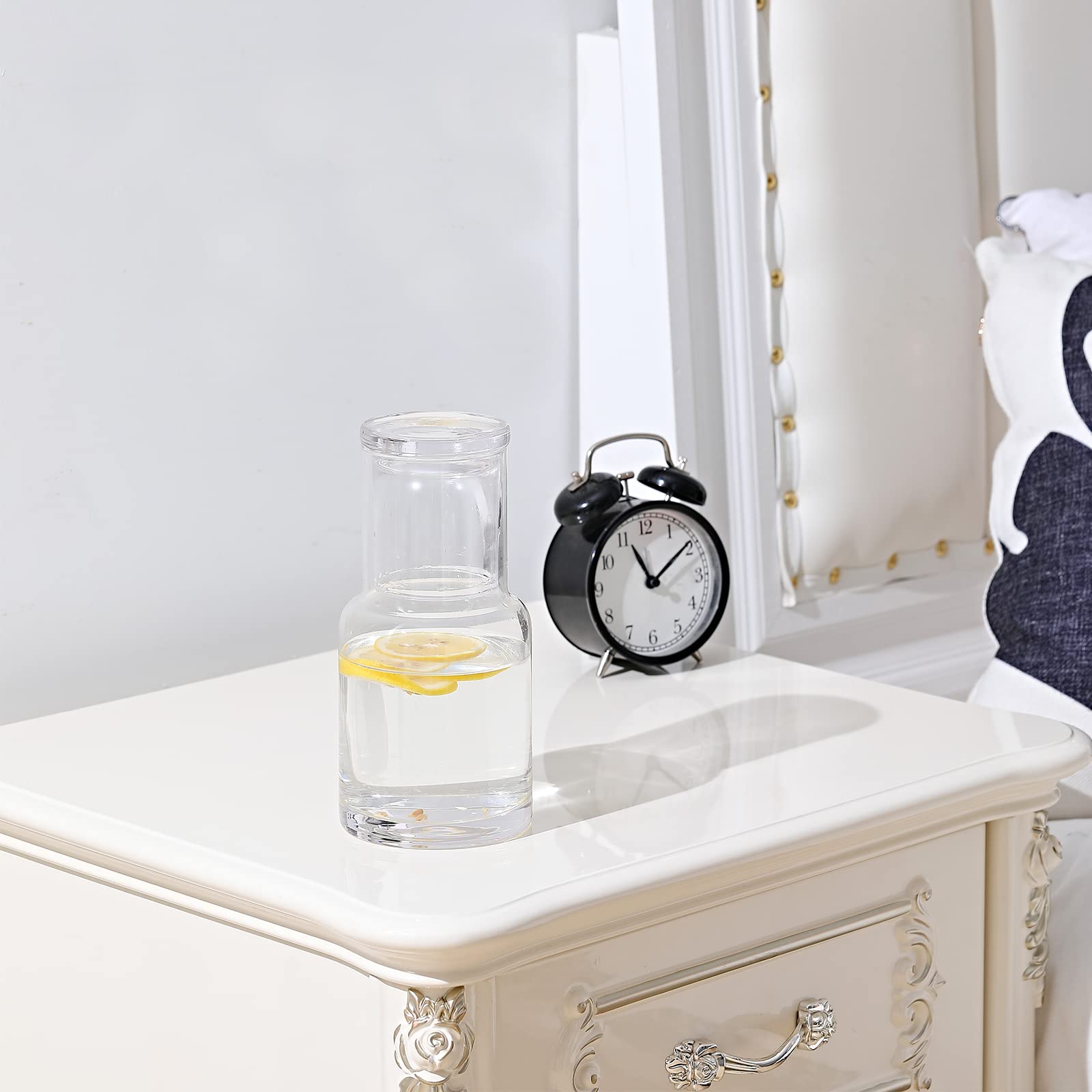 Lancici vidrio grueso y duradero ideal para agua o bebidas nocturnas.