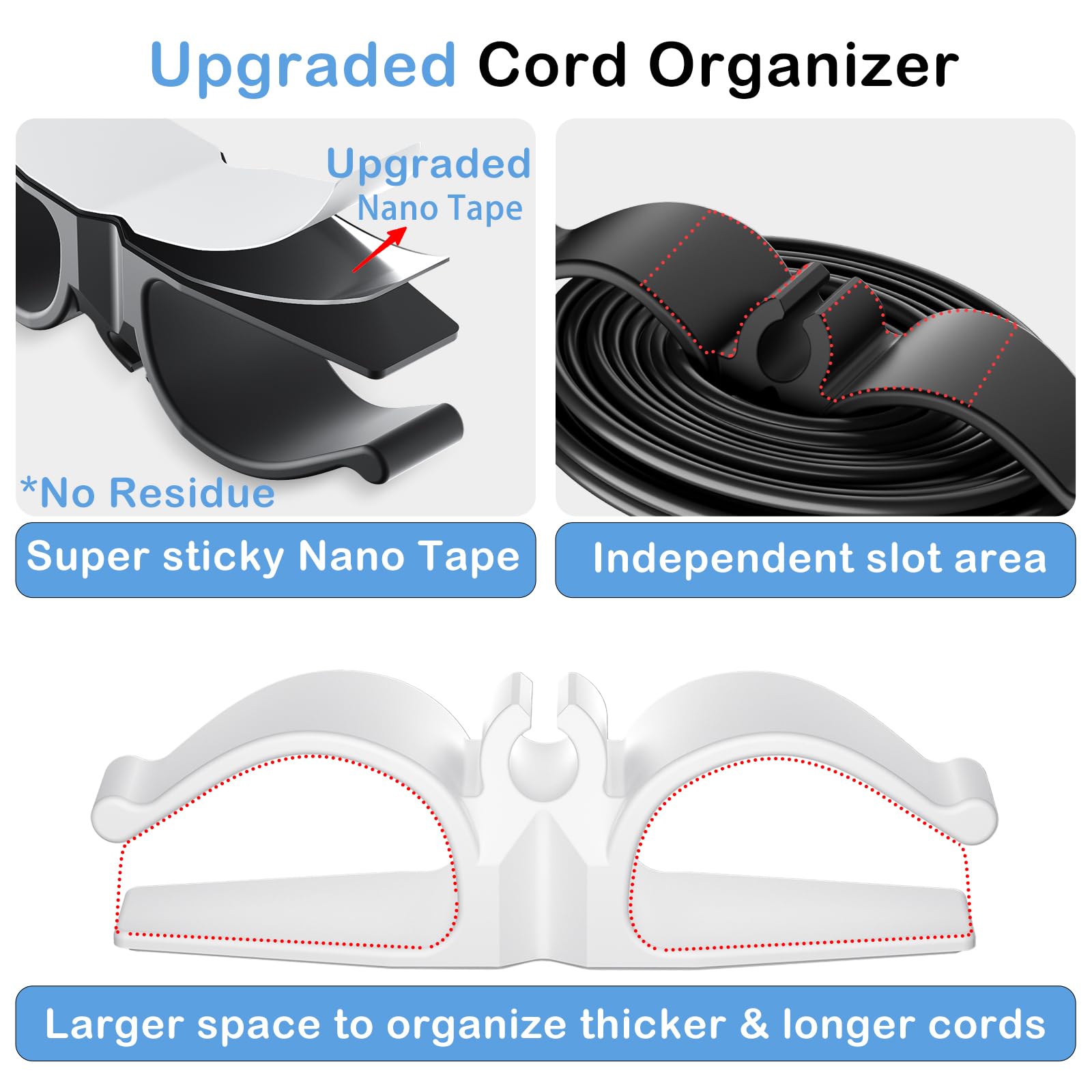 Lancord adhesivo nano cinta fuerte mantiene cables en su lugar sin residuos