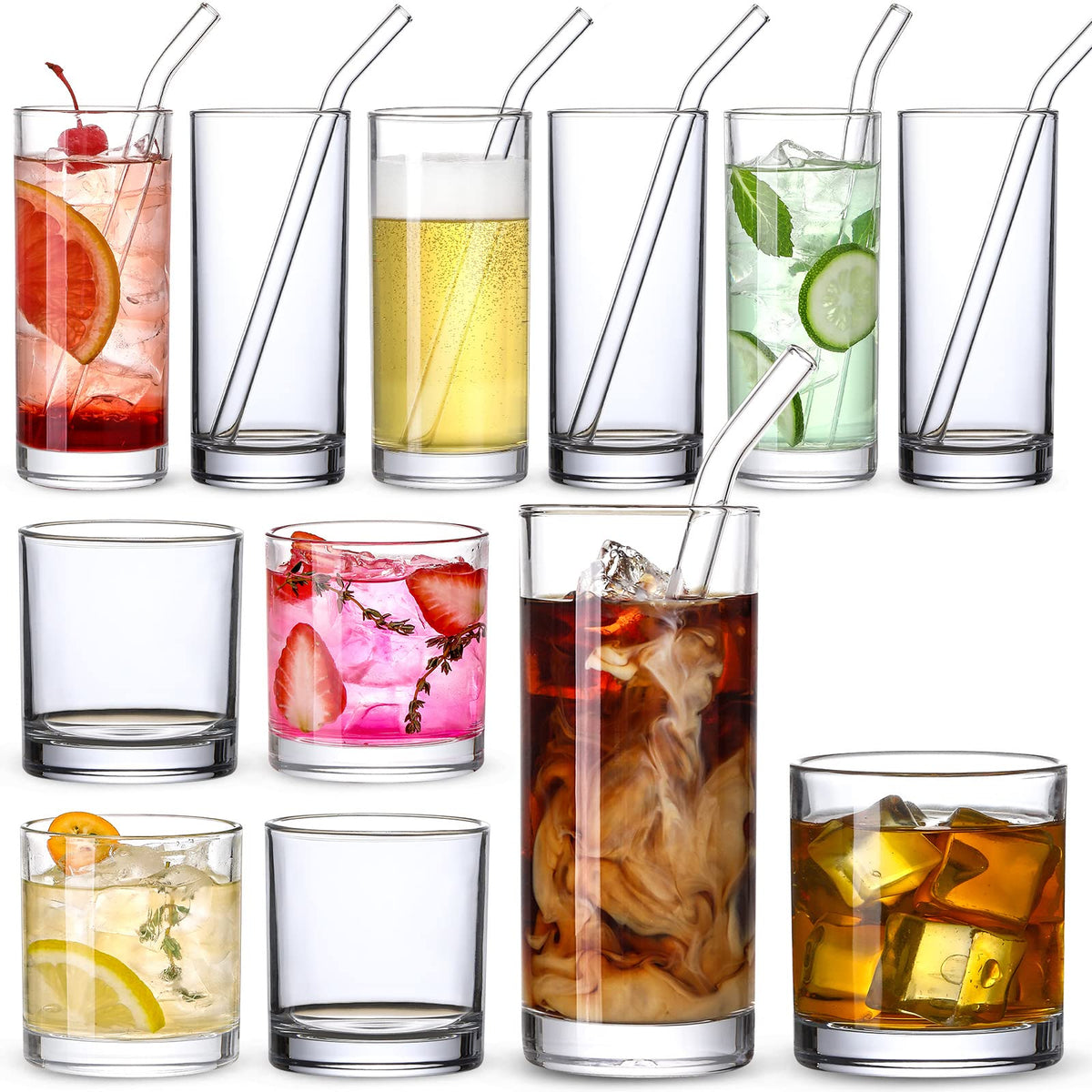 LANDNEOO conjunto copas cristal 12 onzas para bebidas frías y calientes