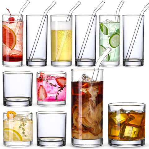 LANDNEOO conjunto copas cristal 12 onzas para bebidas frías y calientes